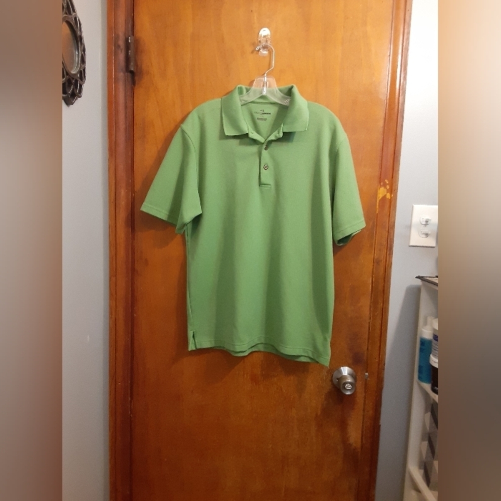 Grand Slam Golf Men's Green Polo short Sleeve Button Shirt Size Large